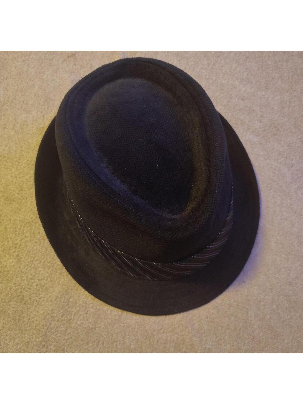 DPC 1921 Black Fedora Hat Soft Felt Feel Material Mens Large #MW134 EUC